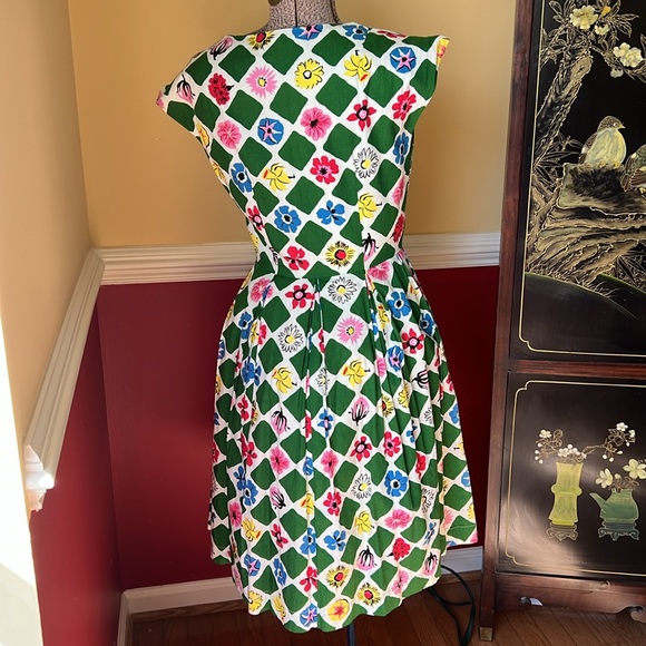 Small Emily and Fin Annie Dress in The Square Garden Print - Picture 2 of 7